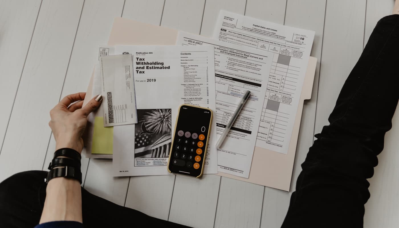 A person reviewing household finances